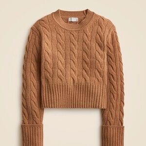 NWT J Crew Collection Cuffed Cashmere Cable Sweater Size XS!